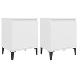 Bed Cabinets with Metal Legs White 40x30x50 cm 805834