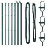 Embedded Fence Post 7 pcs Green Powder-Coated Steel 42004190