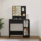 Dressing Table with LED Black 86.5x35x136 cm 808811