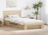 Bed Frame with Headboard Sonoma Oak 80 x 200 cm Engineered Wood 3408811