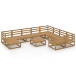 ZNTS 11 Piece Garden Lounge Set Solid Pinewood 3076032