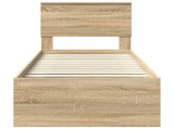 Bed Frame with Headboard Sonoma Oak 75 x 190 cm Solid Pine Wood 3410665