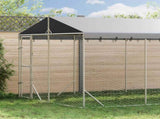 Outdoor Dog Kennel with Roof Silver 3x6x2.5 m Galvanised Steel 3190488