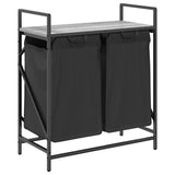 Laundry Basket 2 Compartments with Shelf Grey Sonoma 859068