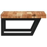 Basin Shelf Wall Mounted Steel and Solid Wood Acacia 3302775