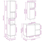3 Piece Bathroom Furniture Set Sonoma Oak Engineered Wood 3307676