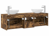 Bathroom Cabinet Set 3 pcs Smoked Oak 49.5 x 35 x 63 cm 3405791