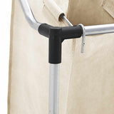Laundry Sorter with 4 Bags Cream Steel 282428
