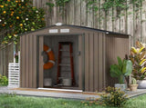 7 x 4ft Metal Garden Shed, Outdoor Storage Tool House with Ventilation Slots, Foundation Kit and T3398P377681