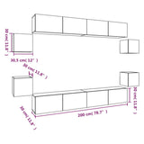 8 Piece TV Cabinet Set Sonoma Oak Engineered Wood 3114224