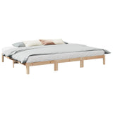 ZNTS Family Bed Frame No Mattress 270x200 cm Solid Wood Pine 3324568