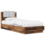 Bed Frame with LED Old Wood 80 x 200 cm Engineered Wood 3429664
