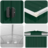 Garden Shed 257x392x181 cm Metal Green 143344