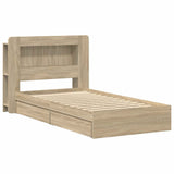 Bed Frame with Storage Sonoma Oak 100 x 200 cm Engineered Wood 3433634