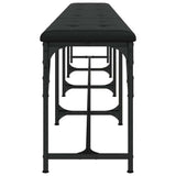 Dining Bench Black 248x32x45 cm Steel and Faux Leather 835226
