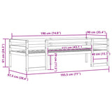 Kids' Bed Frame without Mattress Wax Brown 90x190 cm Single 846869
