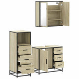 3 Piece Bathroom Furniture Set Sonoma Oak Engineered Wood 3301016