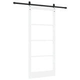 Sliding Door White 93 x 211 cm Solid Pine Wood and Glass 3332346