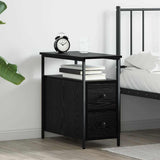 Bedside Cabinet Black oak 30 x 60 x 60 cm Engineered wood 871275