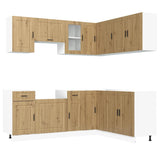 11 Piece Kitchen Cabinet Set "Porto" Artisan Oak Engineered Wood 3314970