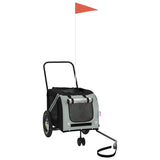 Pet Bike Trailer Grey and Black Oxford Fabric and Iron 93888
