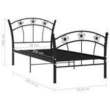 Bed Frame without Mattress Black Metal 90x200 cm 324744