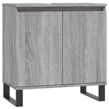 ZNTS 3 Piece Bathroom Cabinet Set Grey Sonoma Engineered Wood 3187803