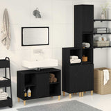 Bathroom Furniture Set with Storage 3 pcs Black 60 x 30 x 60 cm 3332584