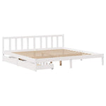 ZNTS Bed Frame without Mattress White 180x200 cm Super King Solid Wood Pine 3301482