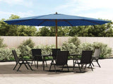Garden Parasol with Wooden Pole Azure Blue 400x273 cm 363182