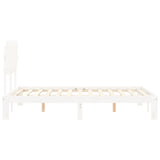 Bed Frame without Mattress White Small Double Solid Wood Pine 3193697
