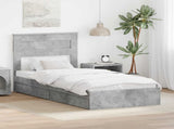 Storage Bed Concrete Grey 75 x 190 cm Engineered Wood 3409950