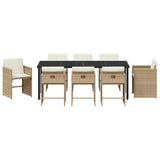 Garden Dining Set 9 pcs Beige Poly Rattan 3380704