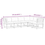 6 Piece Garden Sofa Set with Cushions Wax Brown Solid Wood Pine 3217022
