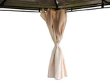 3.6 x 3 Hardtop Gazebo Canopy with Polycarbonate Roof Garden Pavilion with Removable Curtains and T3398P322112