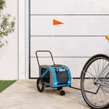 Pet Bike Trailer Blue and Black Oxford Fabric and Iron 93890