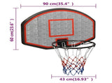 Basketball Backboard Black 90x60x2 cm Polyethene 93666