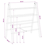 Double-Sided Blanket Ladder Black 90 x 50 x 100 cm Bamboo 42027171