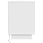 ZNTS Bedside Cabinet with LED Lights White 38x34x50 cm 861265