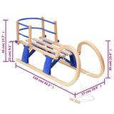 Foldable Sledge with Backrest 110 cm Plywood 93700