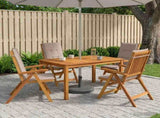 5-Piece Garden Dining Set Natural Solid Acacia Wood 3434557