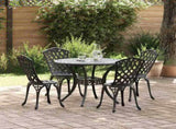Garden Dining Set 5 pcs Black Aluminium 3334709