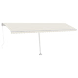 ZNTS Manual Retractable Awning with LED 600x300 cm Cream 3069602