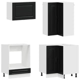 Kitchen Unit PORTO 8 pcs Black Engineered Wood 3438498