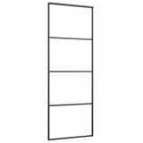 151655 Sliding Door Frosted ESG Glass and Aluminium 76x205 cm Black