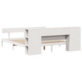 Bookcase Bed without Mattress White 180x200 cm Super King Solid Wood Pine 3321781