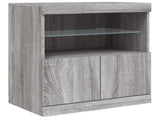 Sideboard with LED Lights Grey Sonoma 60x37x67 cm 836656