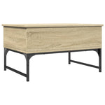 ZNTS Coffee Table Sonoma Oak 70x50x40 cm Engineered Wood and Metal 845372