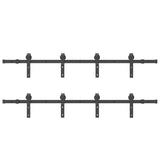 Sliding Door Hardware Kit 366 cm Steel Black 3295795