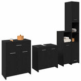 Bathroom Furniture Set 4 pcs Black Oak Engineered Wood 3332592